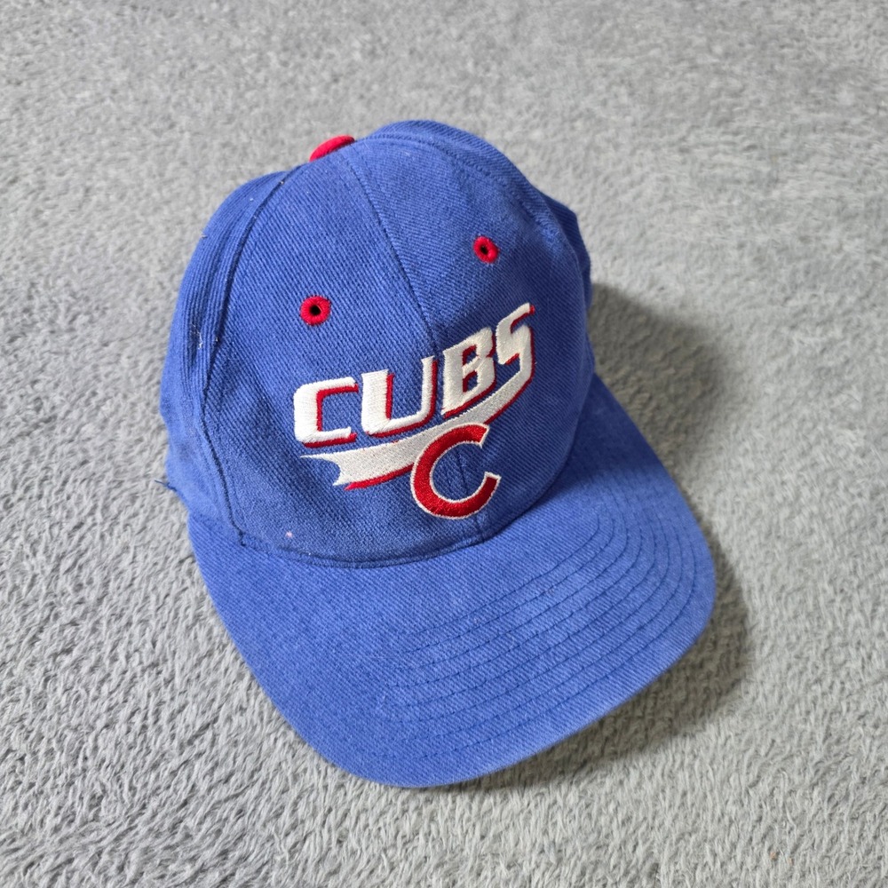 Logo 7 Mens OSFA Snapback Hat Blue Chicago Cubs MLB Vintage 90s Cap